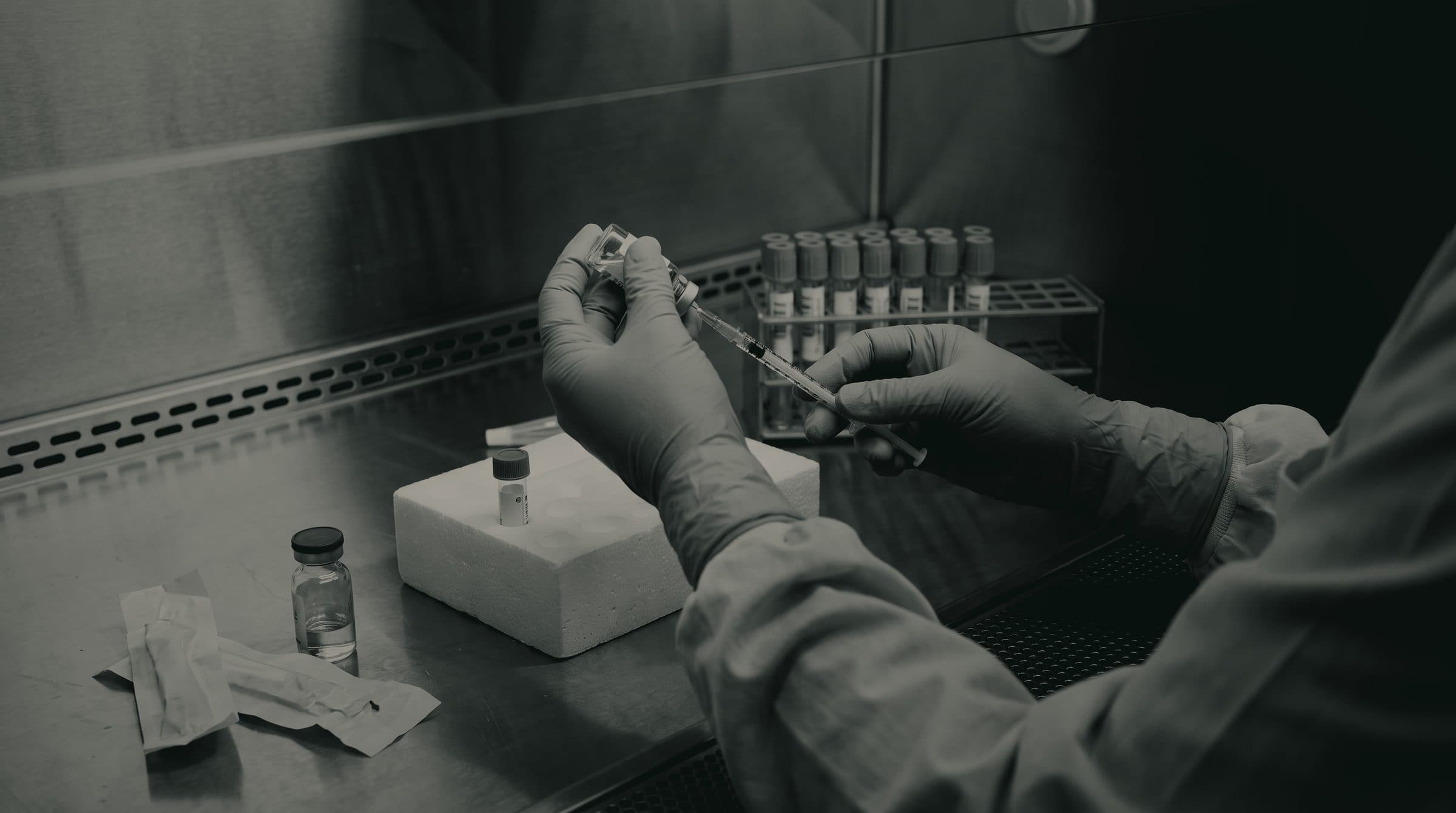 Testing a sample in the laboratory